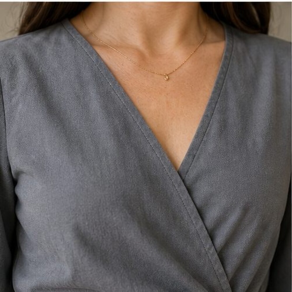 Gray Ruffle Blouse - Picture 4 of 6